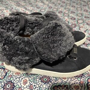 UGG Gray and Black Fur-Lined Footwear